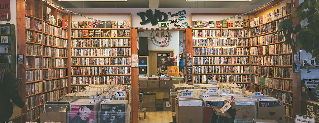 Book store with a DVD area